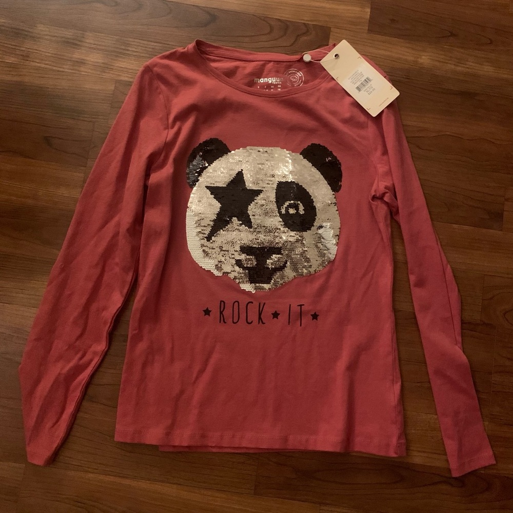 Girls the brand-new size extra large panda layer top with sequins